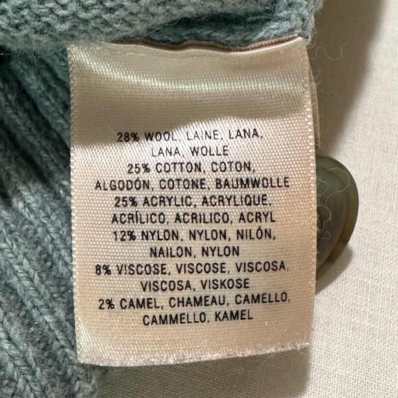 EUC Anthropologie Sleeping on Snow Fair Isle Style Funnel Neck Cardigan - Picture 11 of 11